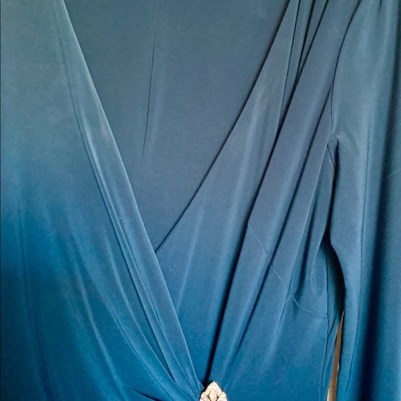 Ralph Lauren teal full length gown - Picture 2 of 4